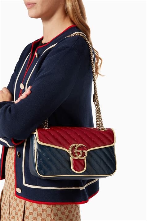 gucci red marmot small shoulder bag|Gucci Marmont matelassé shoulder bag.